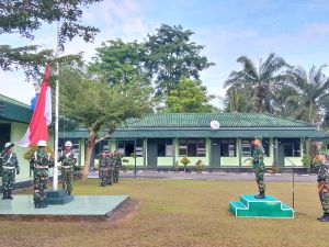  Semangat Kemerdekaan Menggelora, Upacara Mingguan Kodim 0420/Sarko Berjalan Khidmat dan Lancar