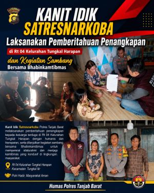 Pendekatan Persuasif, Satresnarkoba Tanjab Barat Edukasi Keluarga Pelaku