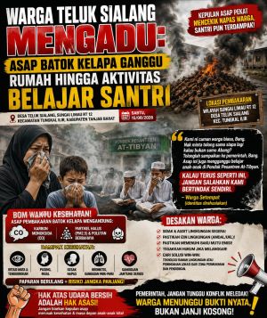  Warga Teluk Sialang Keluhkan Asap Batok Kelapa Ganggu Rumah hingga Aktivitas Belajar Santri
